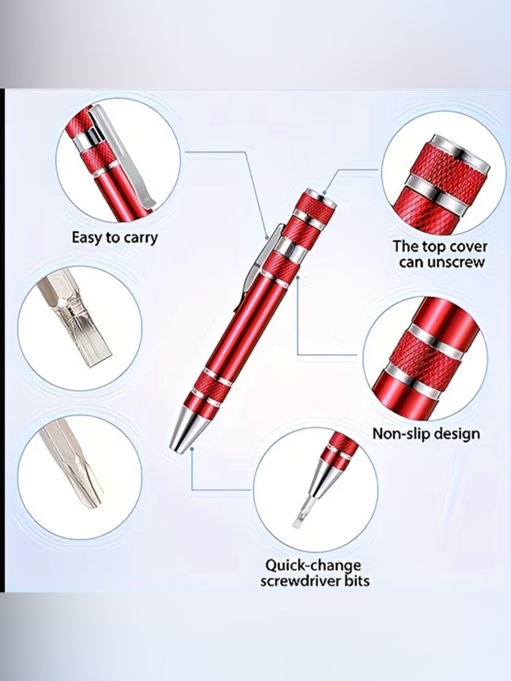 8-in-1 Magnetic Pocket Screwdriver Tool - Portable, Durable Aluminum Alloy - Picture 2 of 10